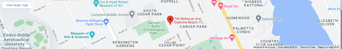 A map of the location of 7 0 0 bellevue avenue.
