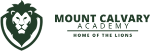 A green banner with the words mount olympus academy in black.